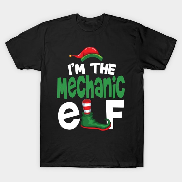 I'm The Mechanic Elf Christmas Family Matching PJ T-Shirt by Blink_Imprints10